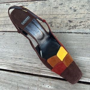 Casadei Vintage Browns and Yellow Courts Sz 6